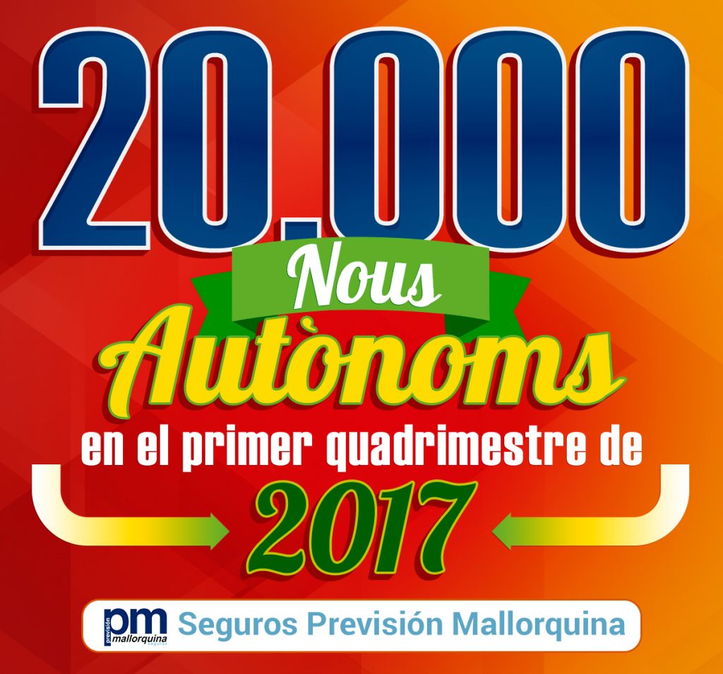 20.000 nous autònoms en el primer quadrimestre de 2017 - Previsión Mallorquina 20.000 nous autònoms en el primer quadrimestre de 2017
